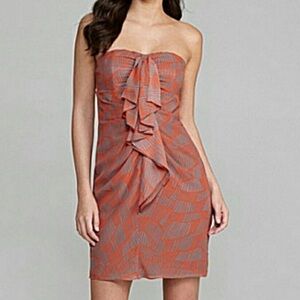 Gianni Bini‎ Aubrey Ruffle Strapless Dress Size 8 EUC